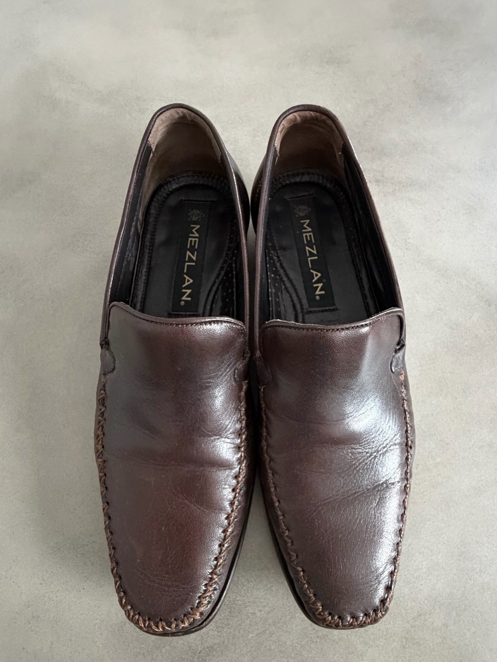 Mezlan Dark Brown Leather Slip-On Moccasin Loafers